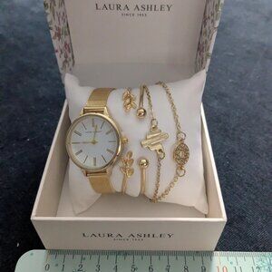 NWT Laura Ashley Women's 5pc Watch Set Gold Western Theme